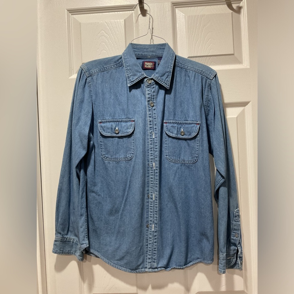 Denim blue jean shirt boys L